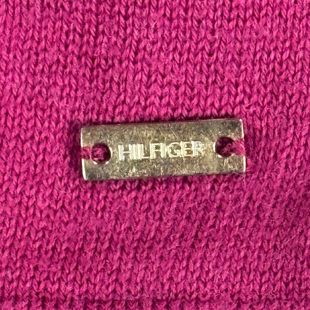 Tommy Hilfiger Womens Pima‎ Cotton Floral Cardigan Sweater Burgundy Wine Small - Picture 4 of 9